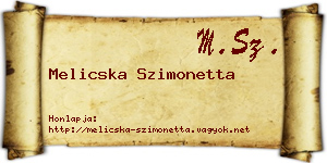 Melicska Szimonetta névjegykártya
